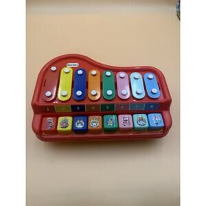 2 in 1 Piano Xylophone for Toddlers, 8 Multicolored Cause and Effect Toys Bab...